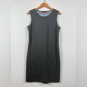 Les Copains Virgin Wool Charcoal Sleeveless Midi Dress, Size 44 (L)